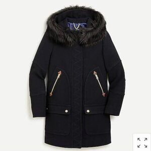NWT J Crew Chateau Parka In Italian Stadium-Cloth Wool